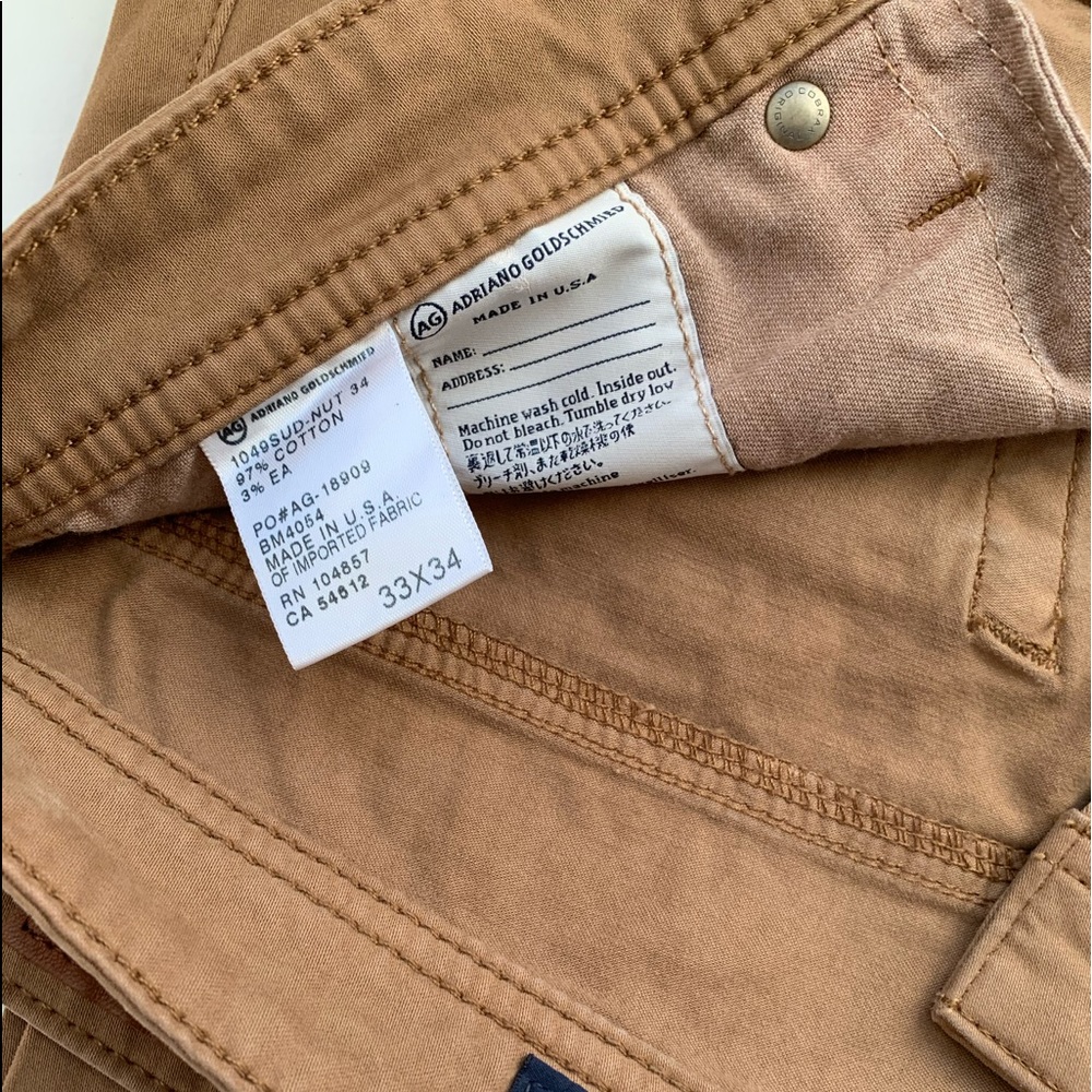 AG Adriano Goldschmied Men's Pants in Tan